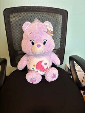 Large 20 inch Sweet Dreams Care Bear Plush Stuffed Animal Purple Moon